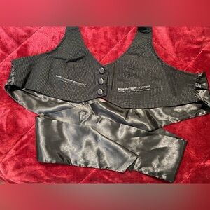 Black Pinstripe Halter Vest